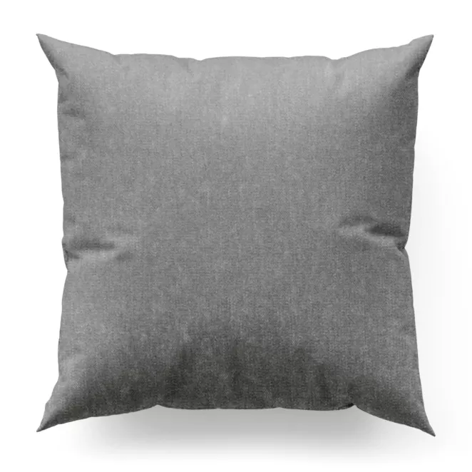 Poszewka szyta srebrna z miękkiej tkaniny szenilowej typu dimout o naturalnym splocie