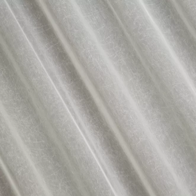 M196/3 Firana szyta na taśmie 5 cm kremowa z miękkiej, matowej tkaniny nie wymagającej prasowania, z efektem kreszowania