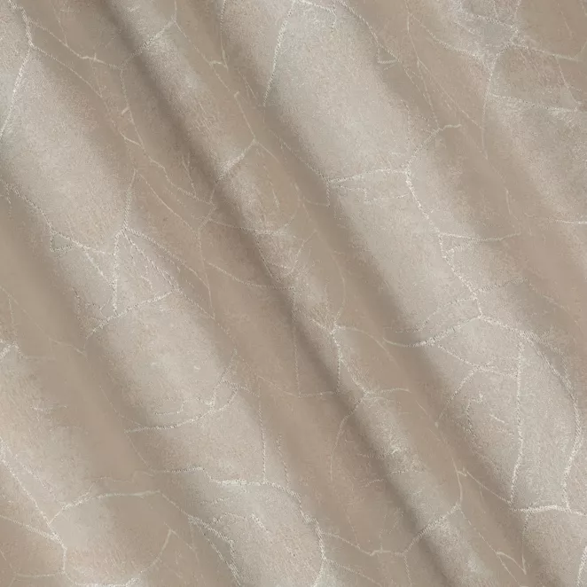 P273/3 Zasłona szyta na taśmie 5 cm beżowa z tkaniny z wzorem przetykanym błyszczącą nicią