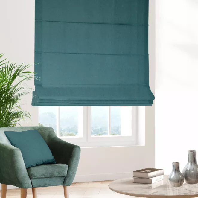 Roleta rzymska petroa z tkaniny o naturalnym splocie z efektem melanżu