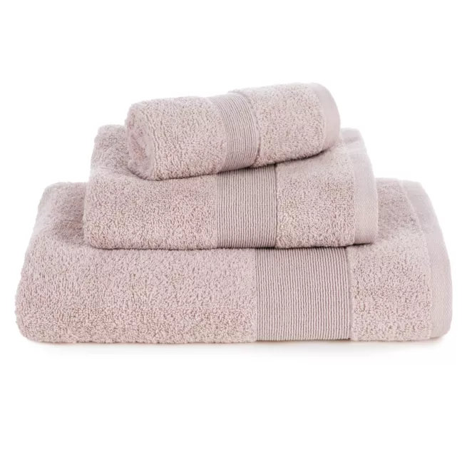 Ręcznik kąpielowy 50x90 cm bawełniany kolor pudrowy z ozdobną błyszczącą bordiurą 500 g/m2 ZOJA