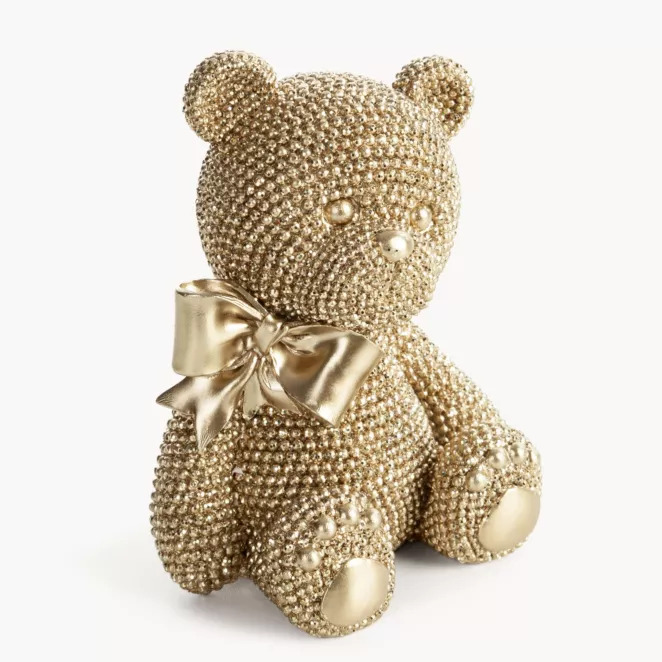 Figurka szampańska miś o drobnym strukturalnym wzorze 10x8x13 cm ELDO 4