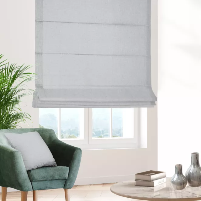 Roleta rzymska naturalna z tkaniny o naturalnym splocie w stylu eko