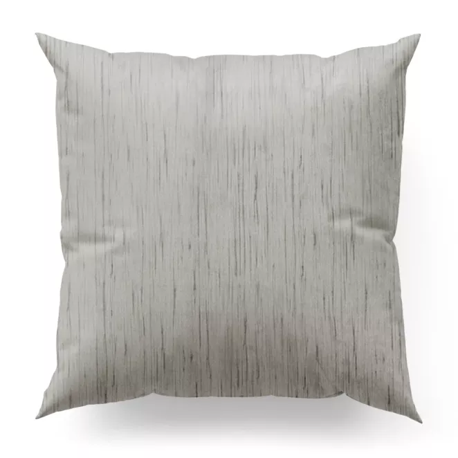 Poszewka szyta stalowa z tkaniny welwetowej w pionowe prążki, wykończona obciążnikiem