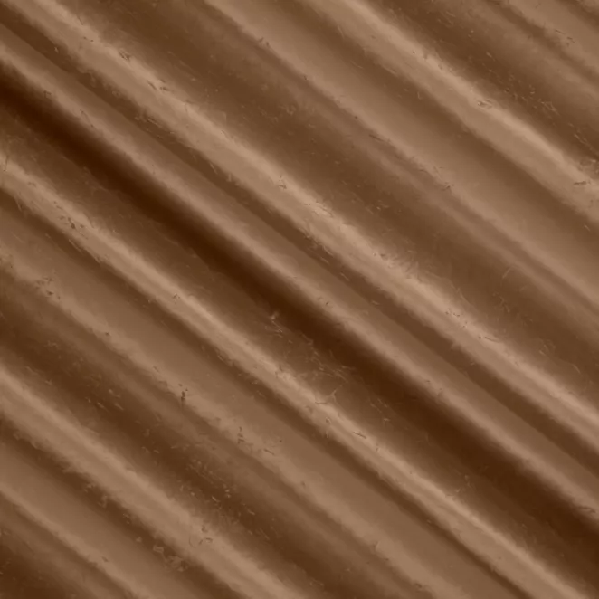 E116/4 Zasłona szyta na taśmie 5 cm jasnobrązowa z miękkiej tkaniny welwetowej z efektem kreszowania, wykończona obciążnikiem