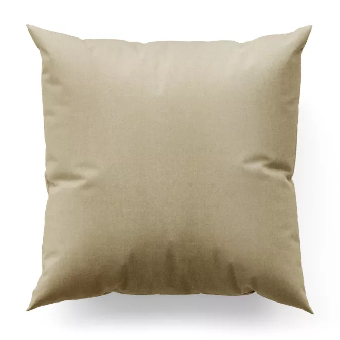 Poszewka szyta beżowa z miękkiej tkaniny o welurowej strukturze