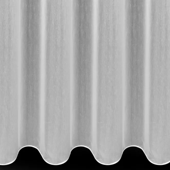 E37/6 Firana szyta na taśmie 5 cm kremowa półprzezroczysta, matowa, z tkaniny typu batyst o niestandardowej wysokości 340cm, wykończona obciążnikiem