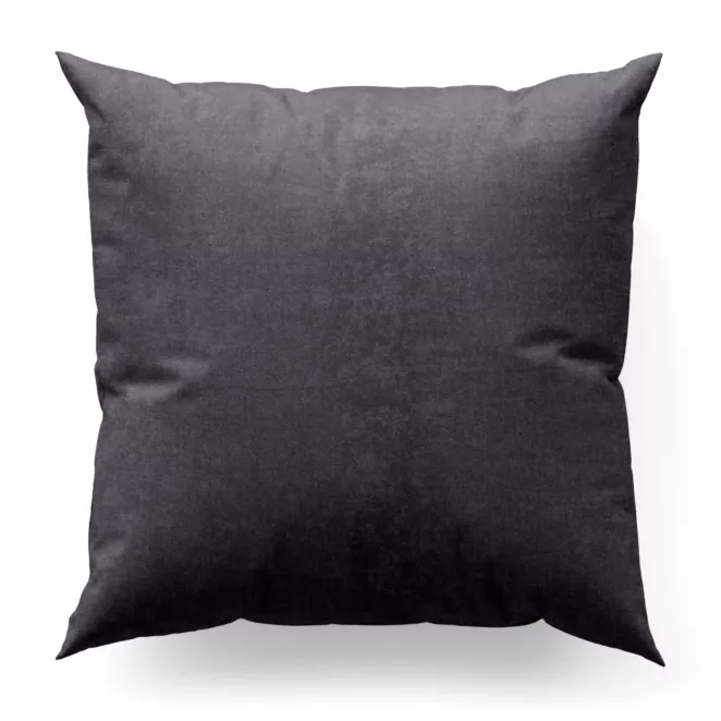 Poszewka szyta grafitowa z miękkiej tkaniny szenilowej typu dimout o naturalnym splocie