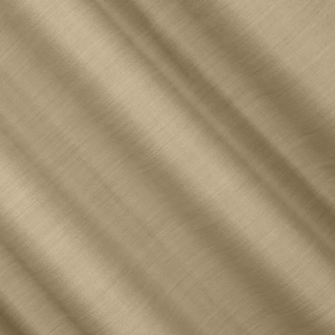 L156/11 Zasłona szyta na taśmie 5 cm ciemnobeżowa z miękkiej tkaniny o naturalnym splocie w stylu ekologicznym