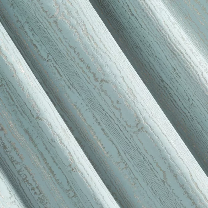 L16/1 Zasłona szyta na taśmie 5 cm BECKY błękitna w nieregularny marmurkowy wzór z lekkim połyskiem