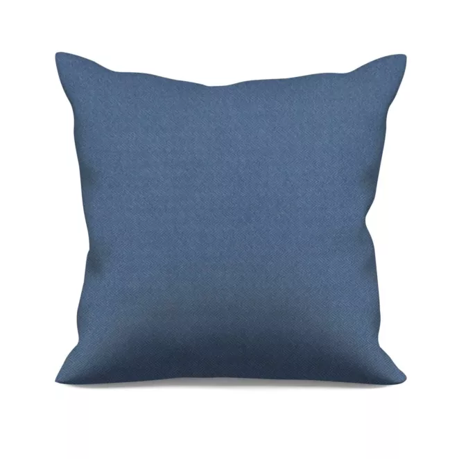 Poszewka szyta niebieska z miękkiej, matowej tkaniny w drobny geometryczny wzór