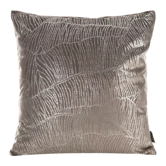 Poszewka z welwetu ze srebrnym motywem liści bananowca