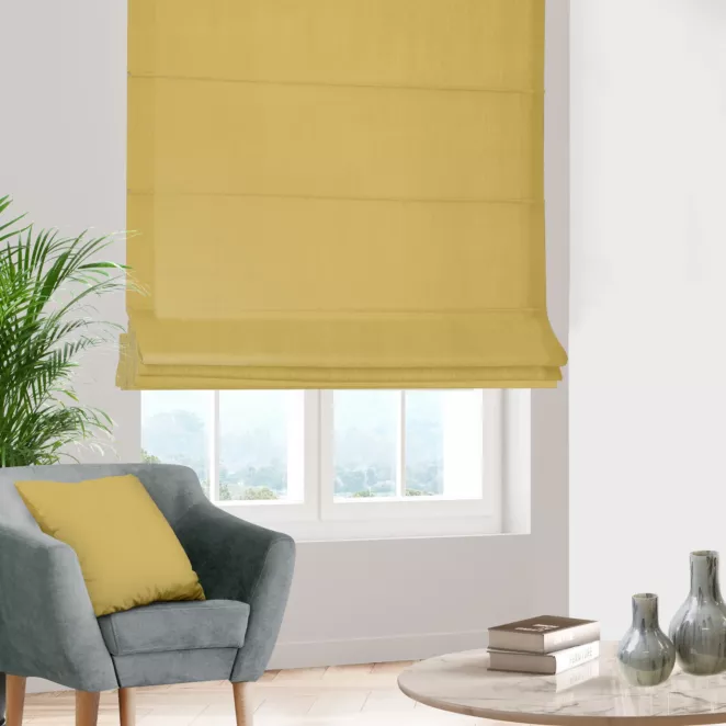 Roleta rzymska oliwkowa z miękkiej półmatowej tkaniny welwetowej