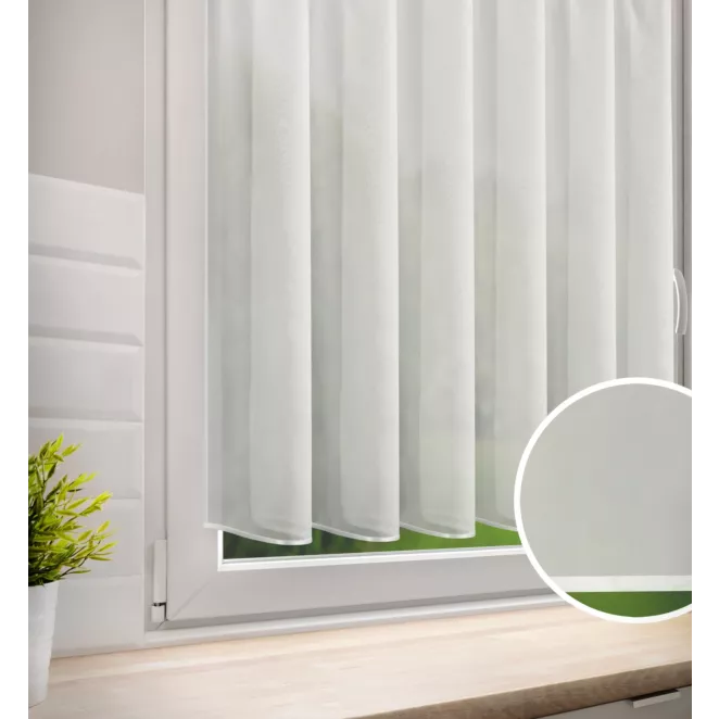 Zazdrostka kremowa z woalu wykończona atłasową lamówką 150x120 cm tunel - VIOLET