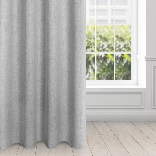 Zasłona srebrna z matowej tkaniny 140x250 cm przelotka - LINDA