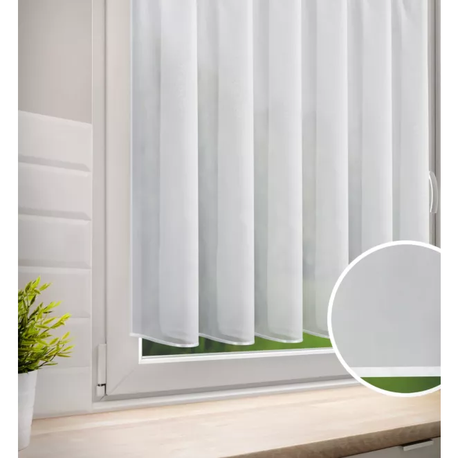 Zazdrostka biała z woalu wykończona atłasową lamówką 150x120 cm tunel - VIOLET