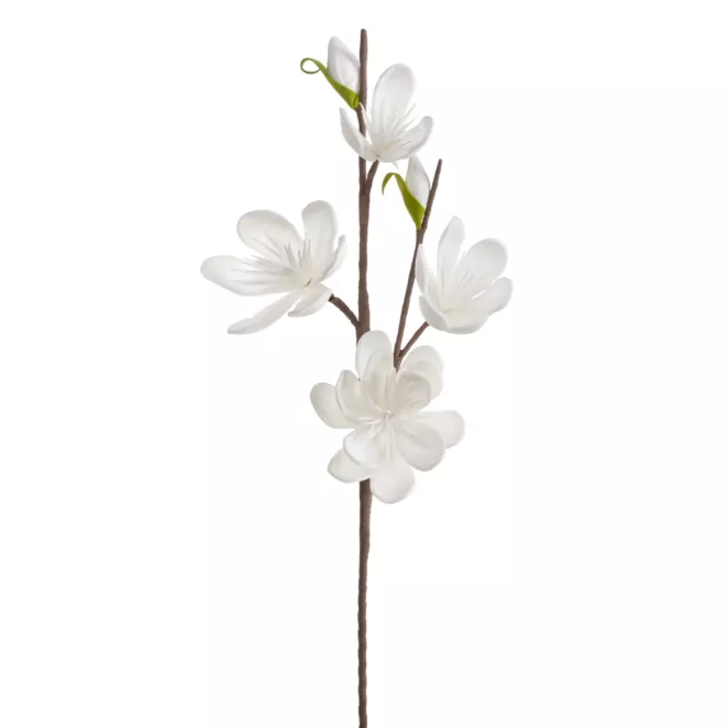 Kwiat sztuczny biały z plastycznej pianki foamiran 69 cm