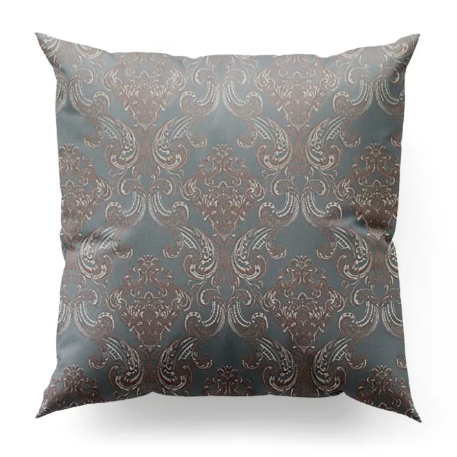 Poszewka szyta błękitna z miękkiej w dotyku tkaniny, z ornamentowym wzorem Pierre Cardin