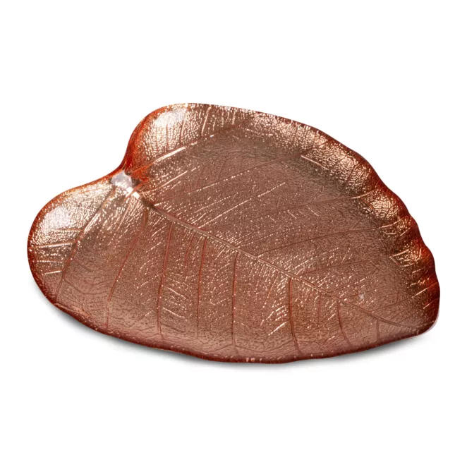 Patera EMMA ze szkła artystycznego w kształcie liścia