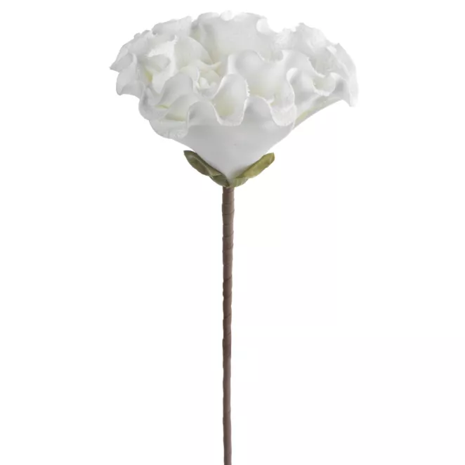 Kwiat sztuczny biały z plastycznej pianki foamiran 65 cm