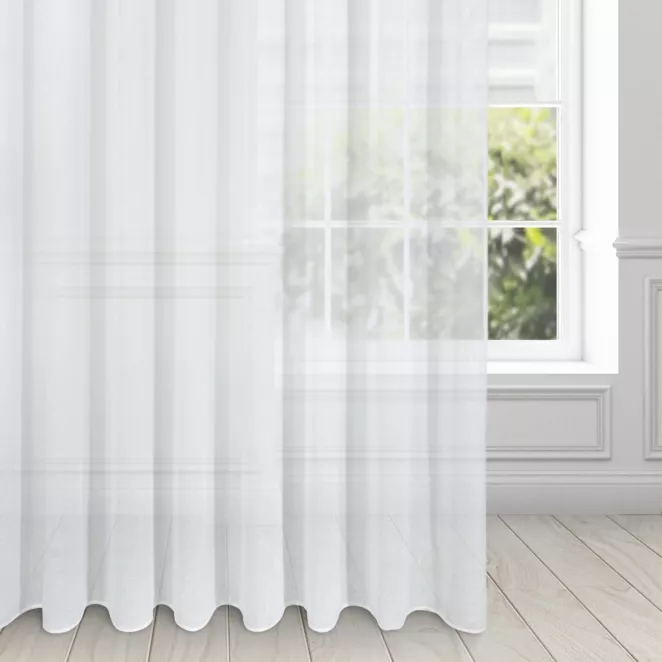 Firana biała z etaminy z lekkim połyskiem 400x250 cm przelotka VIOLA