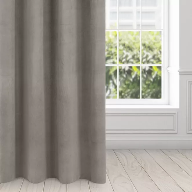 Zasłona popielata z matowego welwetu 140x250 cm przelotka - MILO