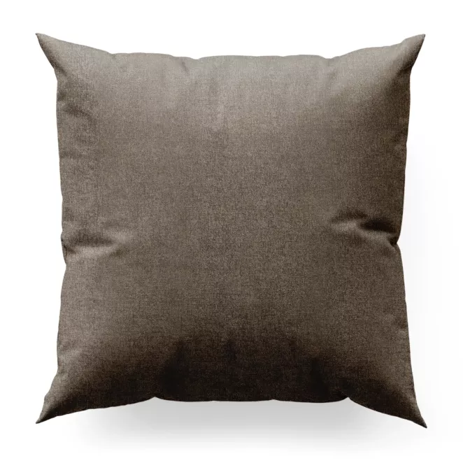 Poszewka szyta brązowa z miękkiej w dotyku tkaniny szenilowej