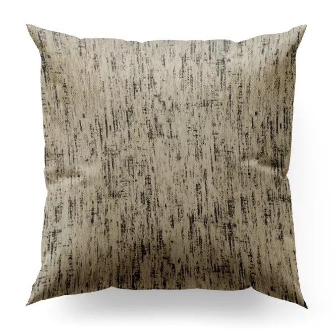 Poszewka szyta beżowo grafitowa z miękkiej, szenilowej tkaniny w prążki Italissima Eva Minge