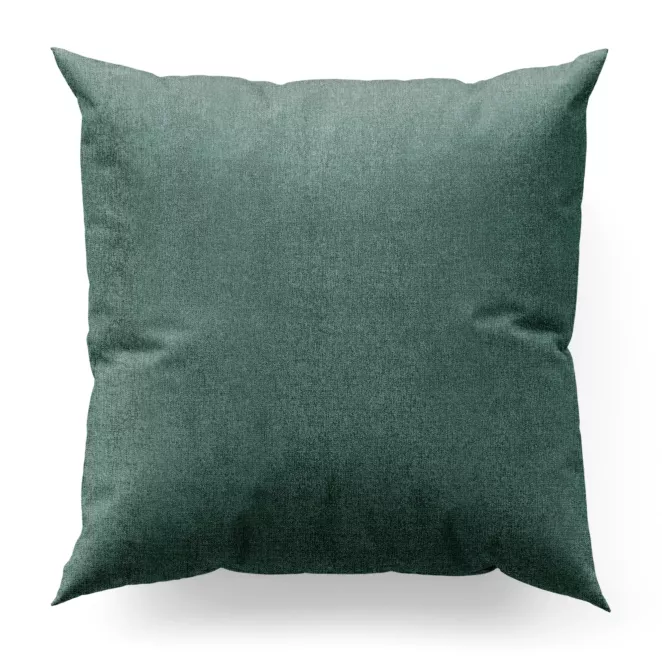 Poszewka szyta ciemnozielona z miękkiej w dotyku tkaniny szenilowej