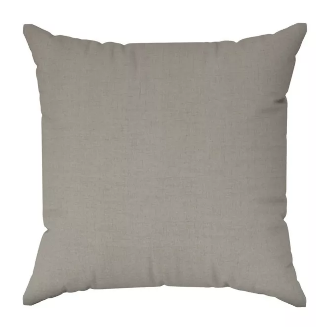 Poszewka szyta jasnoszara z tkaniny w stylu eko o naturalnym splocie