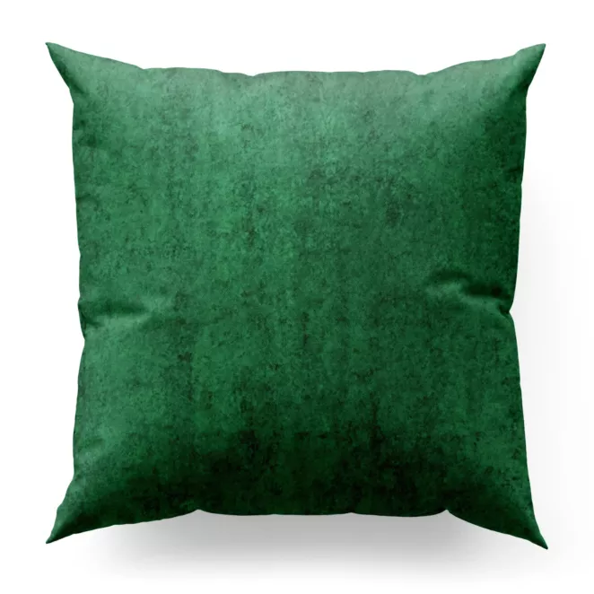Poszewka szyta zielono butelkowo zielona z miękkiej tkaniny welwetowej z efektem kreszowania