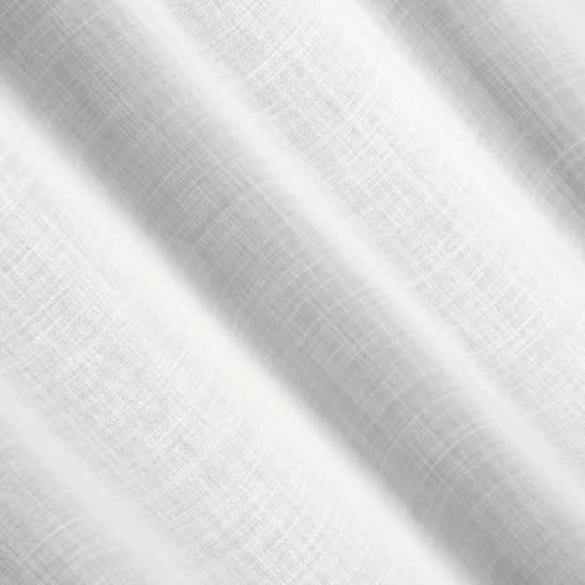 L182/7 Firana szyta na taśmie 5 cm biała z matowej gęsto tkanej etaminy o naturalnym splocie i wysokości 350cm