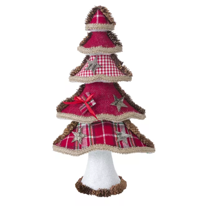 Figurka świąteczna CHOINKA z kolorowych tkanin w stylu eko