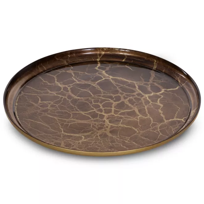 Patera SUZI ze szkła artystycznego ze złotym żyłkowaniem