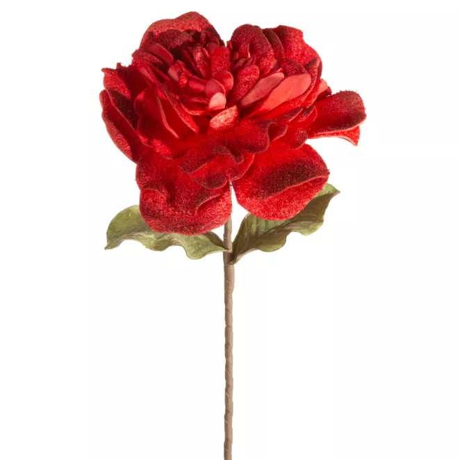 Kwiat sztuczny czerwony z plastycznej pianki foamiran 70 cm