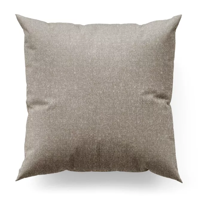 Poszewka szyta beżowa z miękkiej tkaniny z widocznym ozdobnym splotem