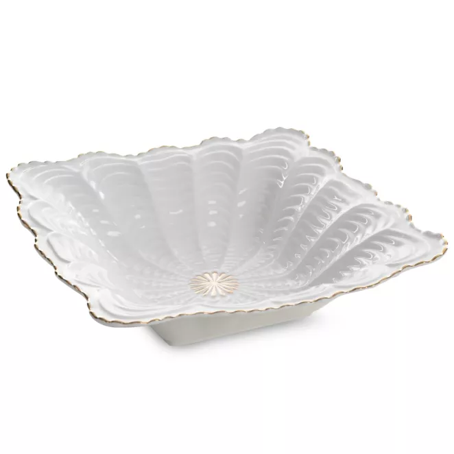 Misa ceramiczna GAIA zdobiona wypukłym wzorem i złotymi akcentami