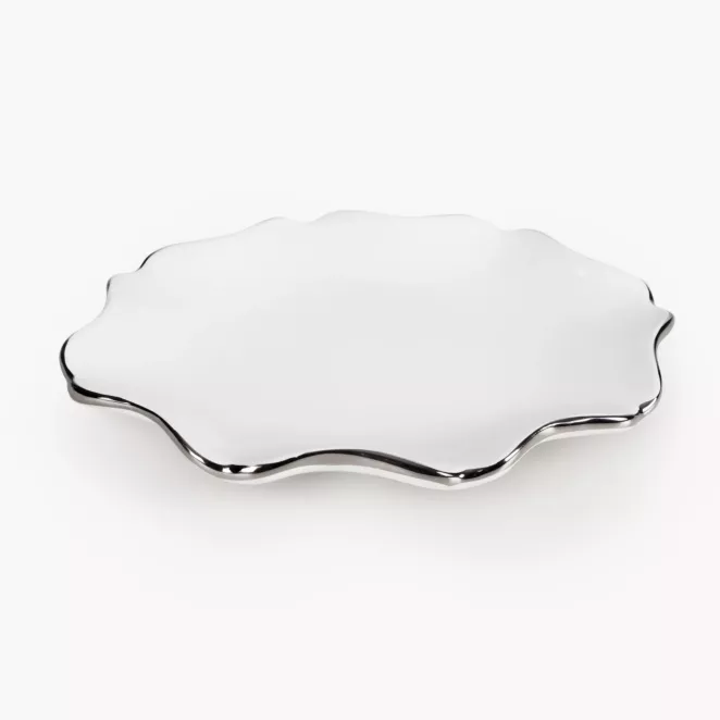 Patera dekoracyjna z glinki ceramicznej z falującymi brzegami AUREN 3