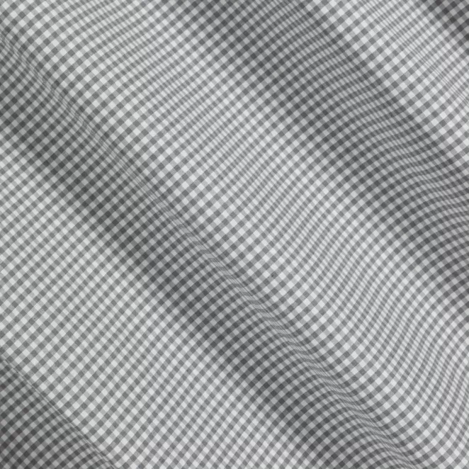 P289/6 Zasłona szyta na taśmie 5 cm biało popielata z delikatnej tkaniny w kratkę