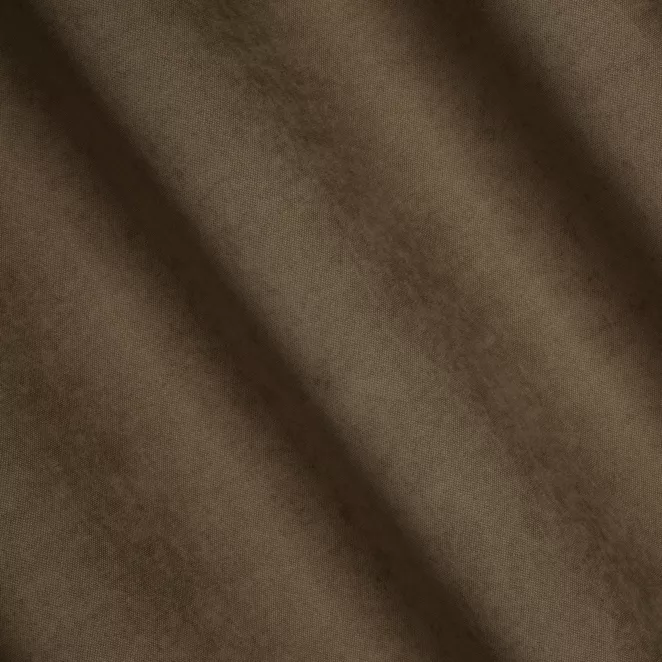 L56/6 Zasłona szyta na taśmie 5 cm ADESSA ciemnobrązowa z miękkiej tkaniny o welurowej strukturze