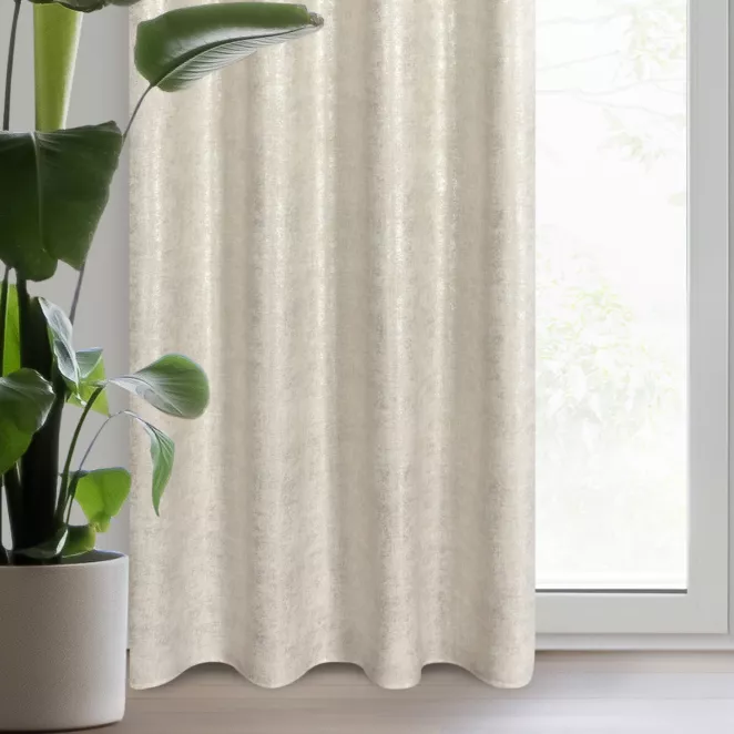 Zasłona naturalna o płóciennym splocie ze złotym połyskiem 140x250 cm przelotka - BLANKA
