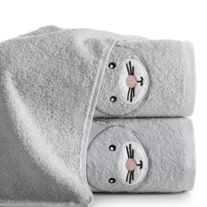 Ręcznik kąpielowy dziecięcy 50x90 cm bawełniany kolor srebrny 450 g/m2 BABY 71