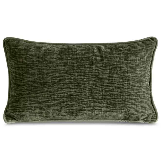 Poszewka na poduszkę 30x50 cm oliwkowa z szenilowej tkaniny ROSI - kolekcja FIORE