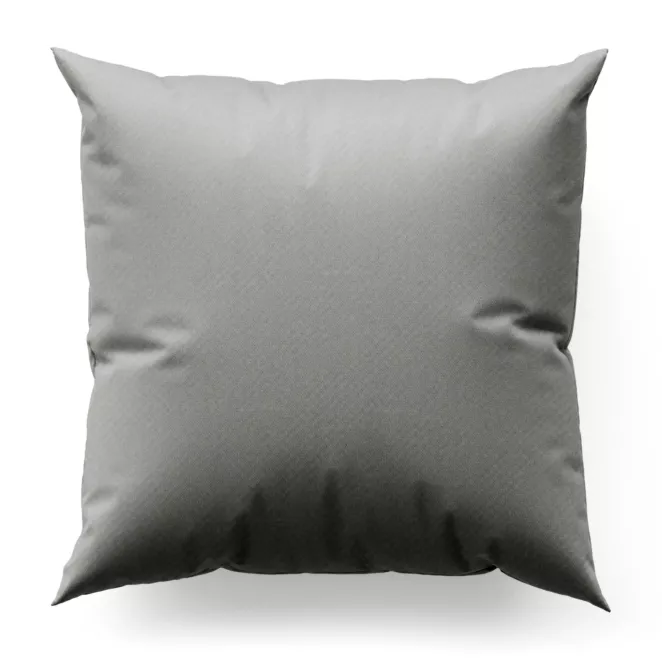 Poszewka szyta srebrna z gładkiej tkaniny zaciemniającej typu dimout