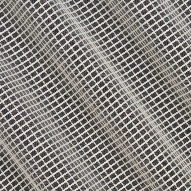 L125/2 Firana szyta na taśmie 5 cm naturalno beżowa z grubej, eleganckiej siatki, o prostym klasycznym splocie