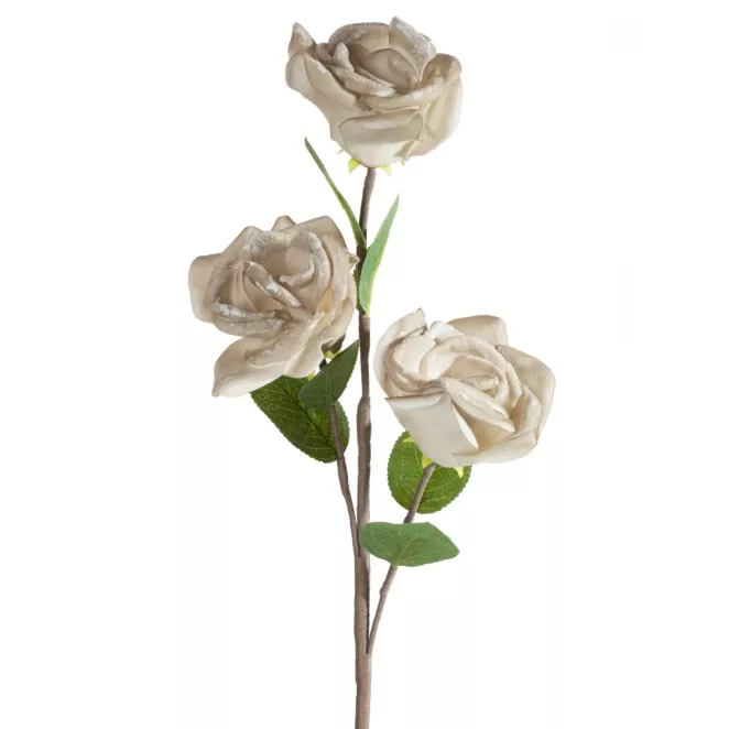 Kwiat sztuczny ciemnobeżowy z plastycznej pianki foamiran 50 cm