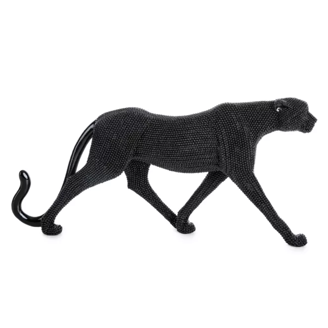 Pantera - figurka dekoracyjna ELDO 3 o drobnym strukturalnym wzorze, czarna