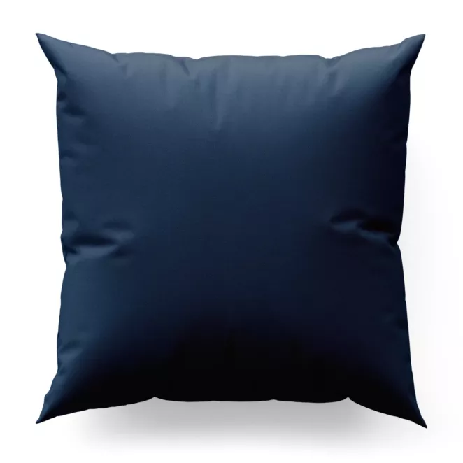 Poszewka szyta granatowa z gładkiej tkaniny z delikatnym połyskiem