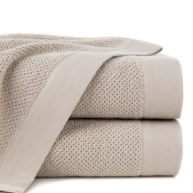 Ręcznik do rąk 30x50 cm bawełniany kolor beżowy o ryżowej strukturze 550 g/m2 RISO