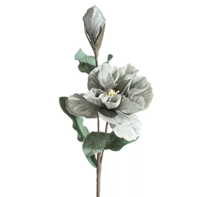 Kwiat sztuczny popielaty z plastycznej pianki foamiran 70 cm